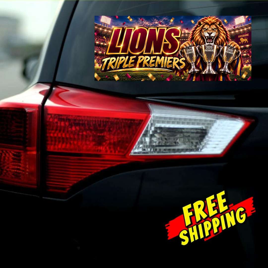 2026 Lions Triple Premiers Bumper Sticker