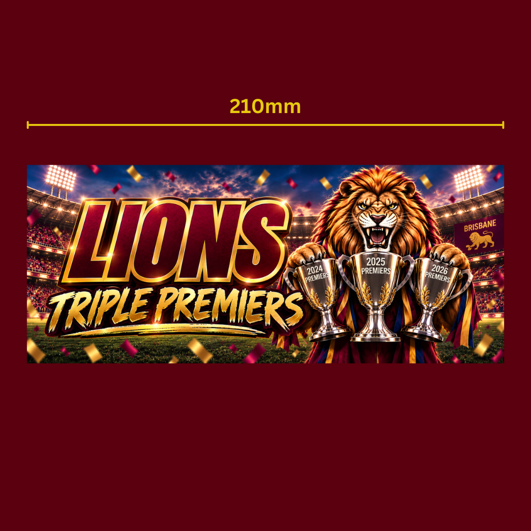 2026 Lions Triple Premiers Bumper Sticker